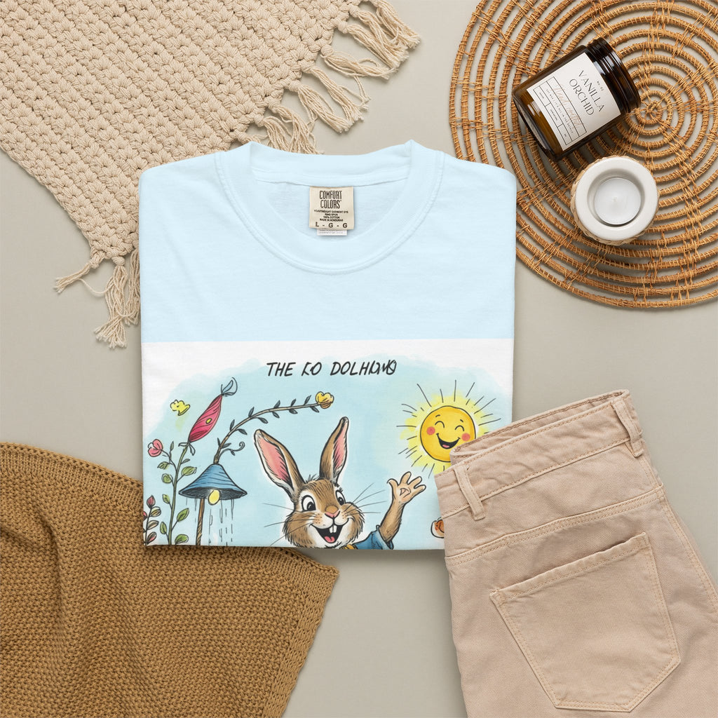 Easter Bunny Garden T-Shirt — "The Old Bungalow" Cute Spring Rabbit Tee