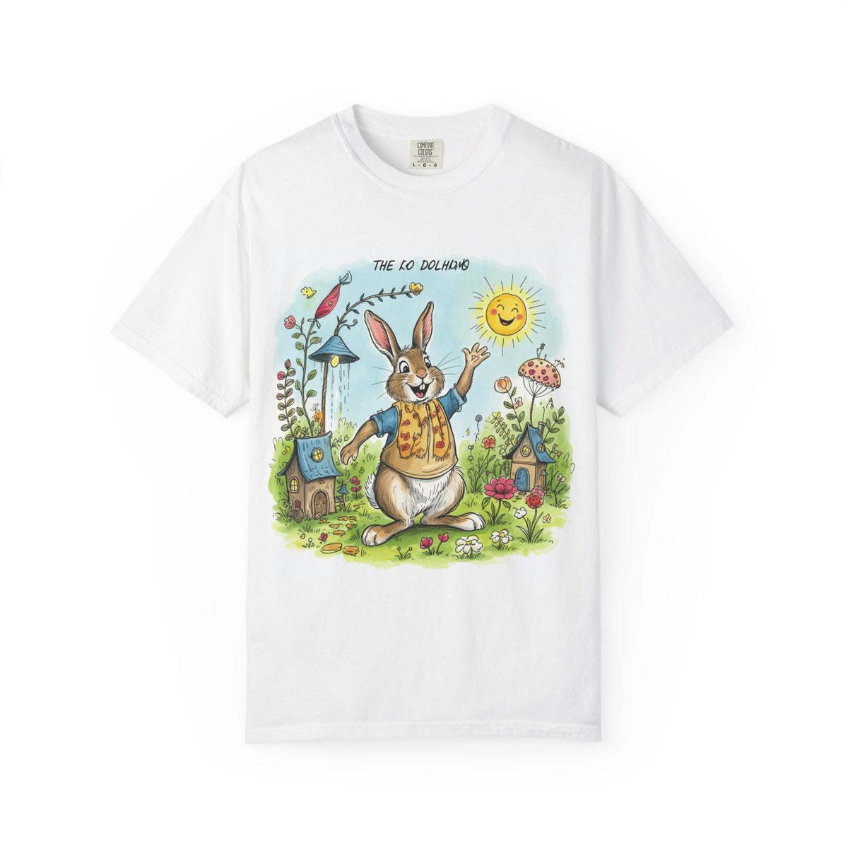 Easter Bunny Garden T-Shirt — "The Old Bungalow" Cute Spring Rabbit Tee