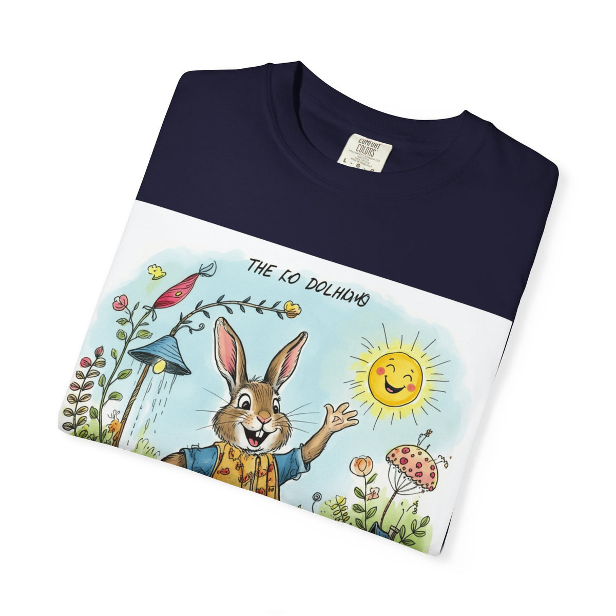 Easter Bunny Garden T-Shirt — "The Old Bungalow" Cute Spring Rabbit Tee