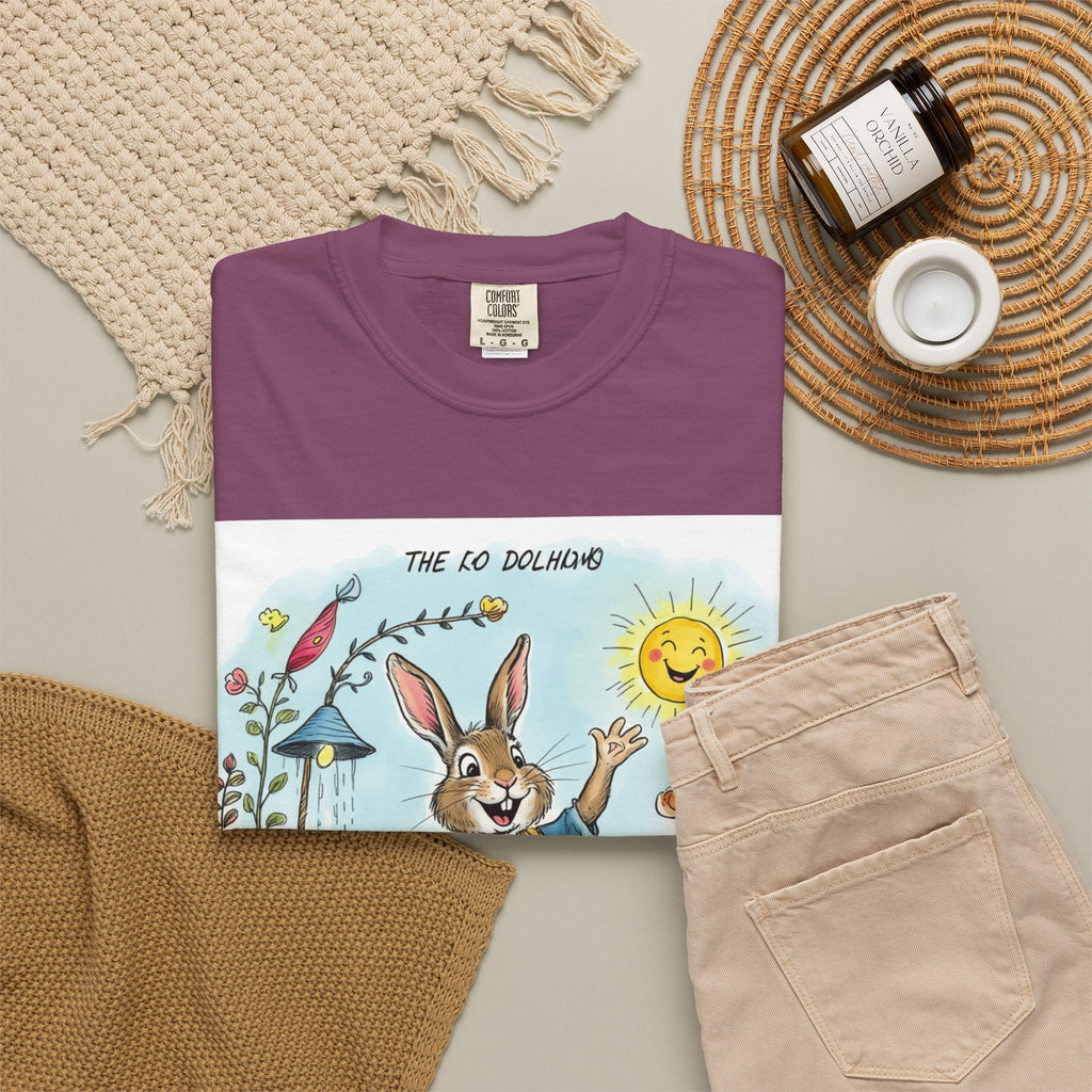 Easter Bunny Garden T-Shirt — "The Old Bungalow" Cute Spring Rabbit Tee