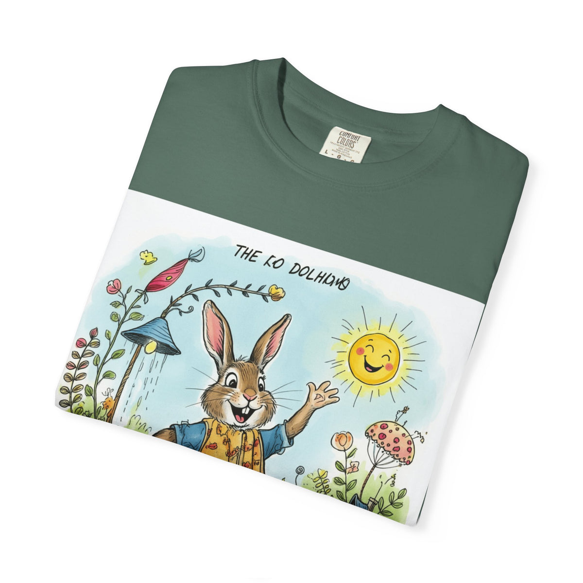 Easter Bunny Garden T-Shirt — "The Old Bungalow" Cute Spring Rabbit Tee