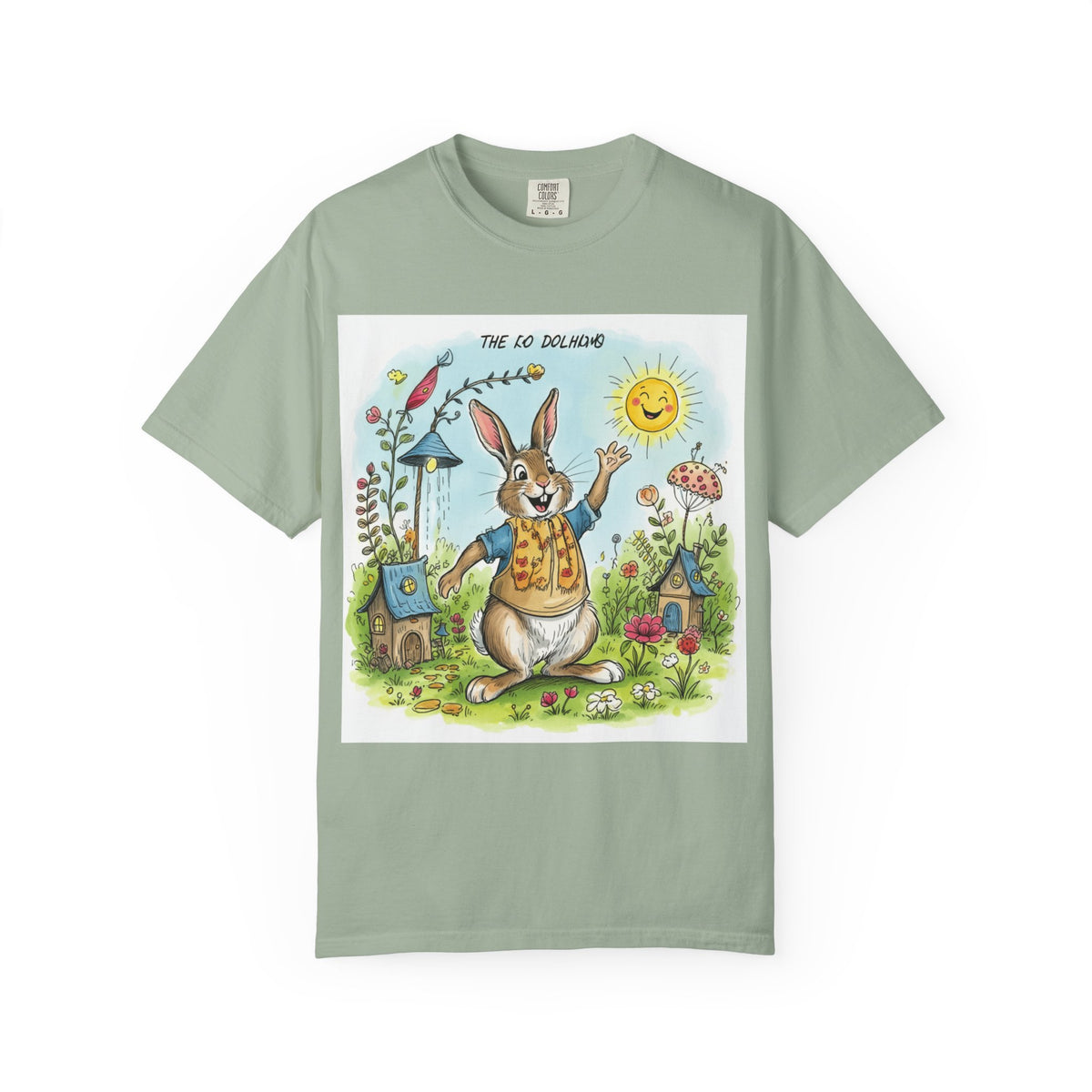 Easter Bunny Garden T-Shirt — "The Old Bungalow" Cute Spring Rabbit Tee