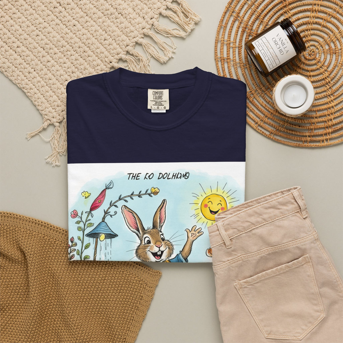 Easter Bunny Garden T-Shirt — "The Old Bungalow" Cute Spring Rabbit Tee