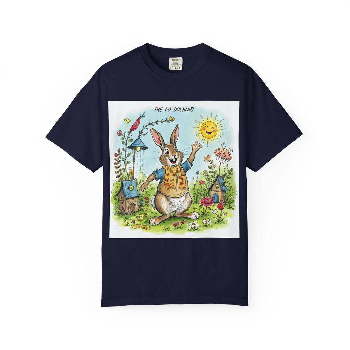 Easter Bunny Garden T-Shirt — "The Old Bungalow" Cute Spring Rabbit Tee