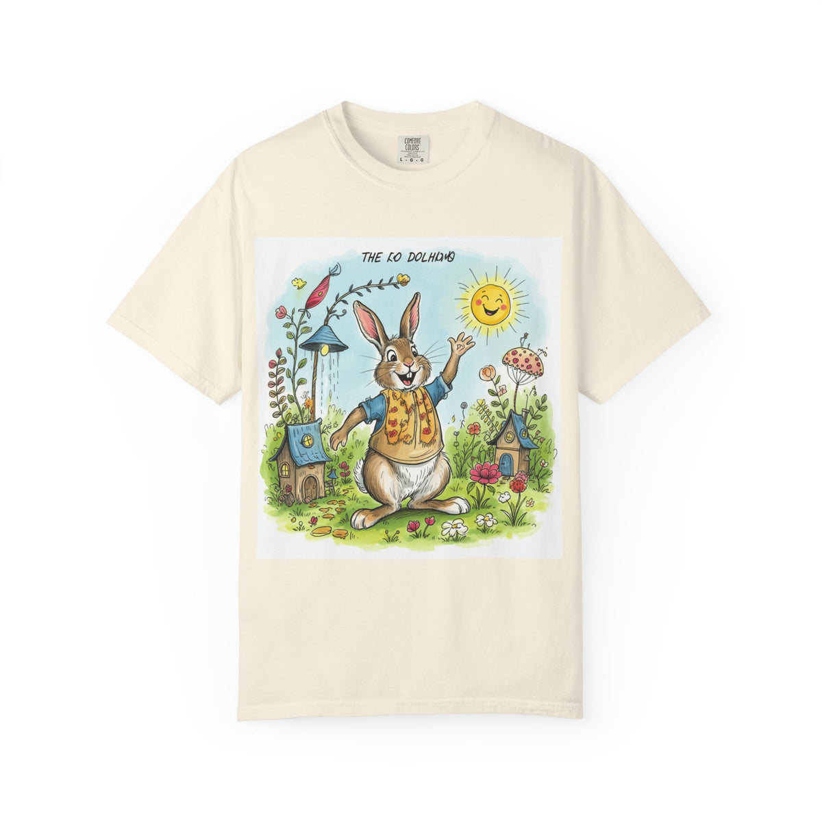 Easter Bunny Garden T-Shirt — "The Old Bungalow" Cute Spring Rabbit Tee