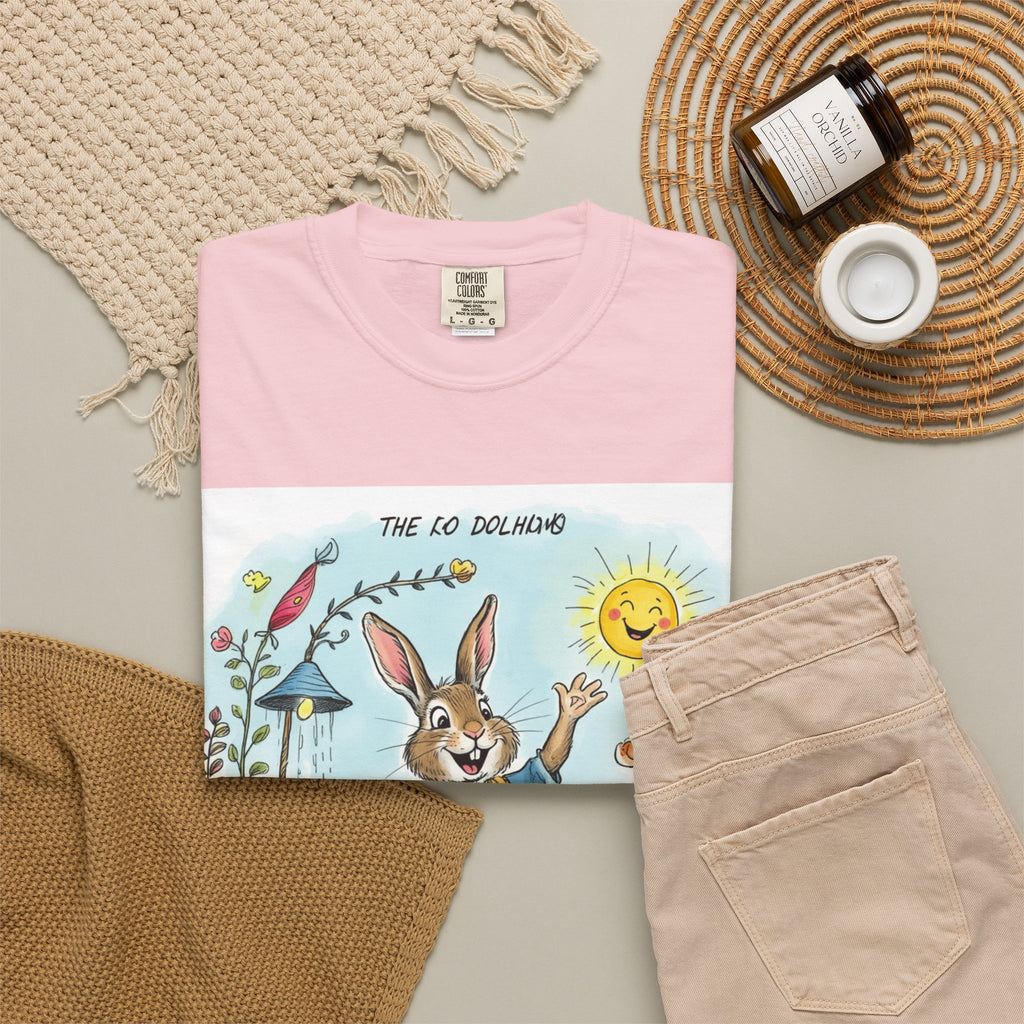 Easter Bunny Garden T-Shirt — "The Old Bungalow" Cute Spring Rabbit Tee