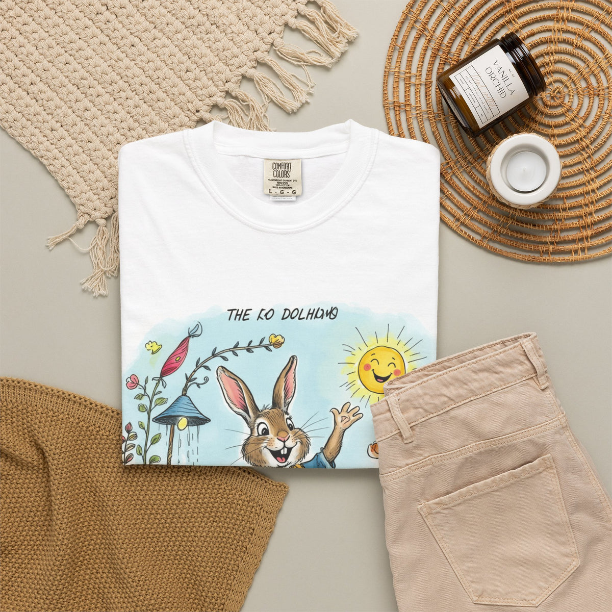 Easter Bunny Garden T-Shirt — "The Old Bungalow" Cute Spring Rabbit Tee