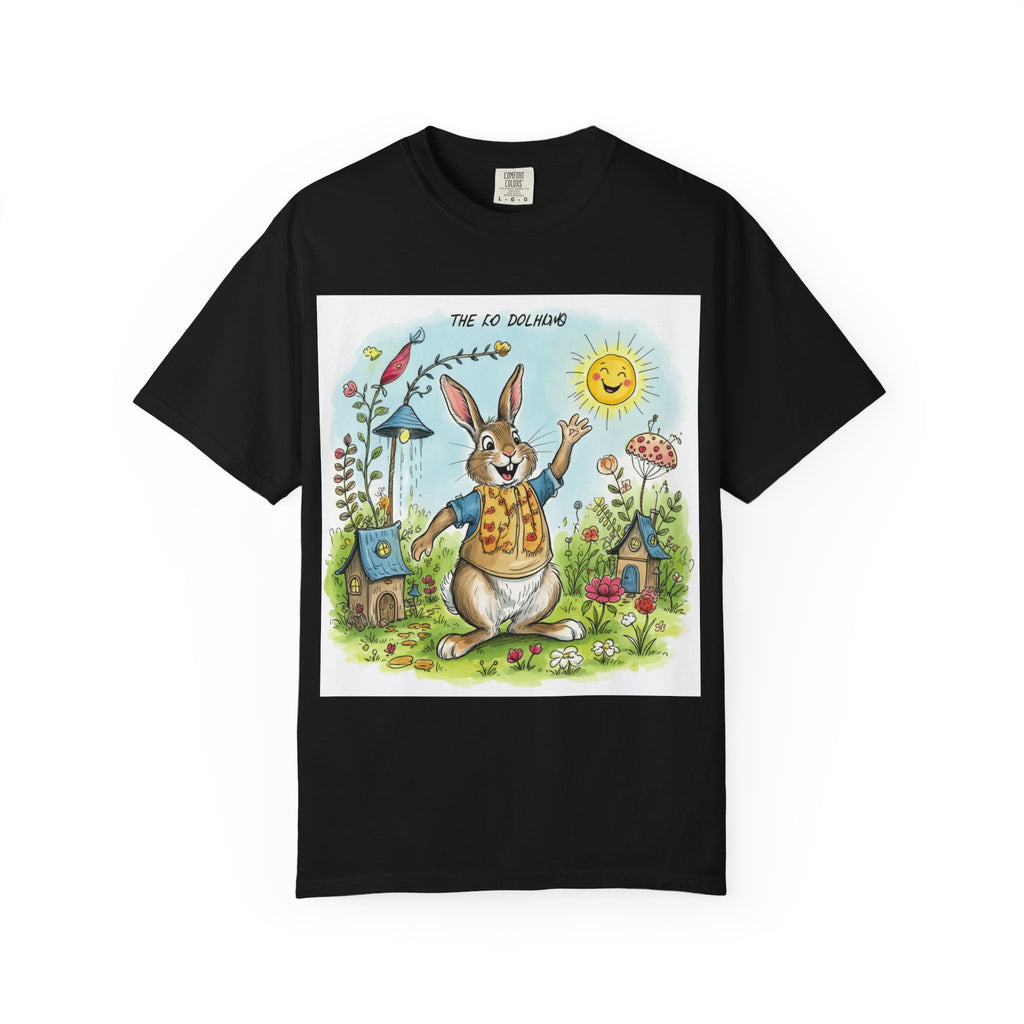 Easter Bunny Garden T-Shirt — "The Old Bungalow" Cute Spring Rabbit Tee
