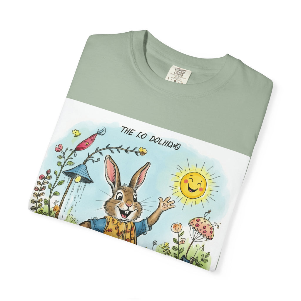 Easter Bunny Garden T-Shirt — "The Old Bungalow" Cute Spring Rabbit Tee
