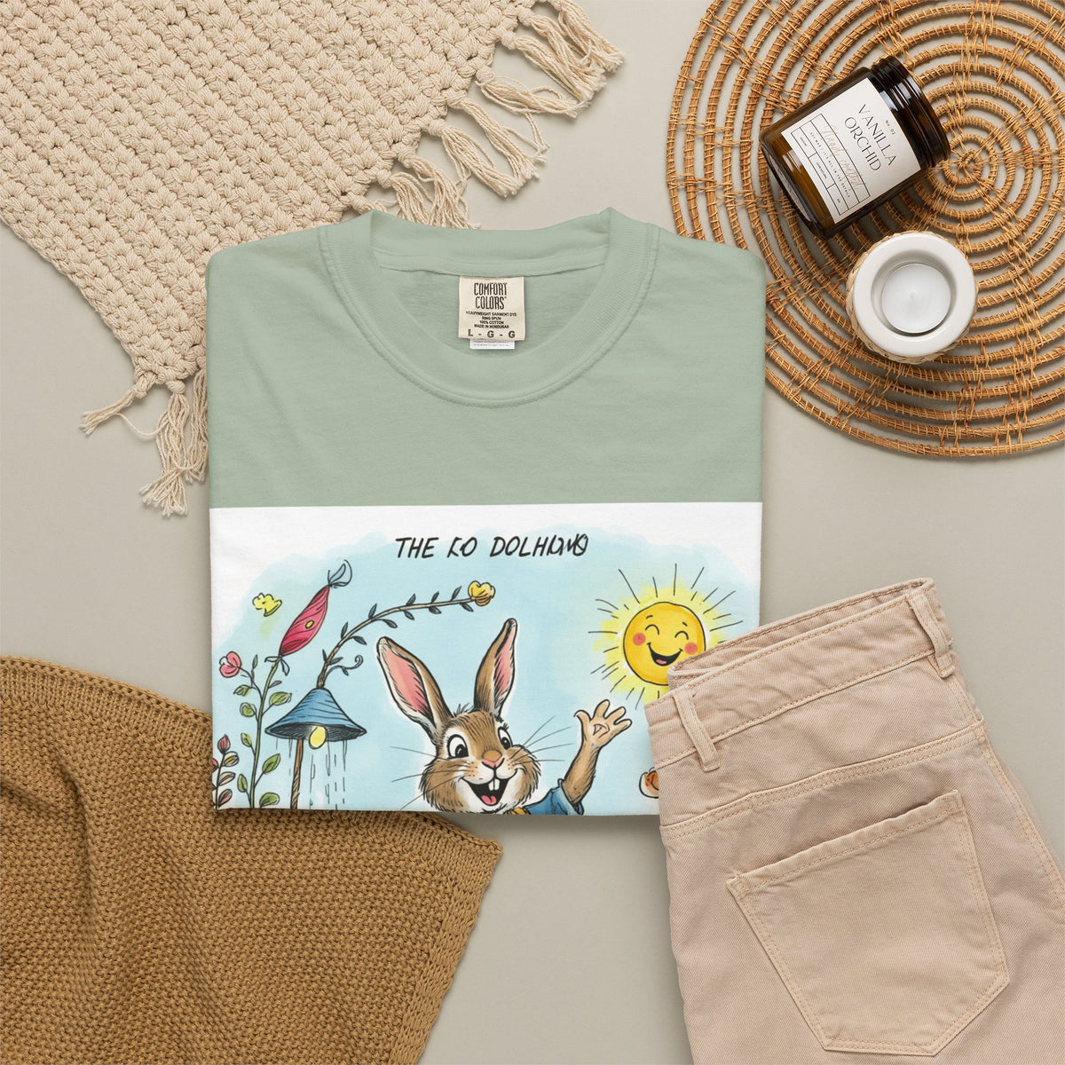 Easter Bunny Garden T-Shirt — "The Old Bungalow" Cute Spring Rabbit Tee