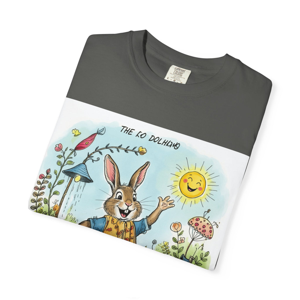 Easter Bunny Garden T-Shirt — "The Old Bungalow" Cute Spring Rabbit Tee