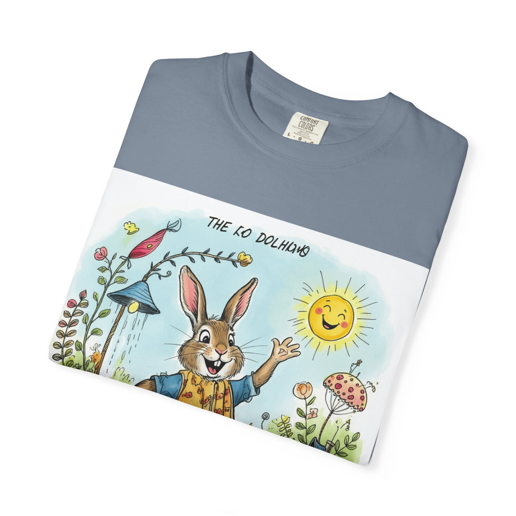 Easter Bunny Garden T-Shirt — "The Old Bungalow" Cute Spring Rabbit Tee