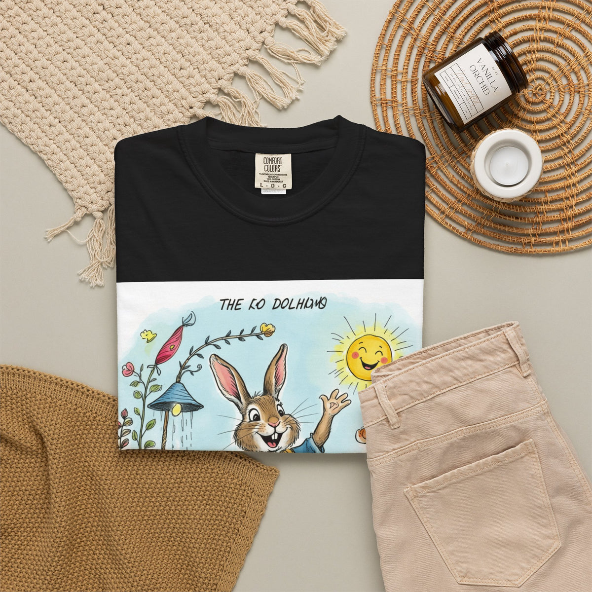 Easter Bunny Garden T-Shirt — "The Old Bungalow" Cute Spring Rabbit Tee