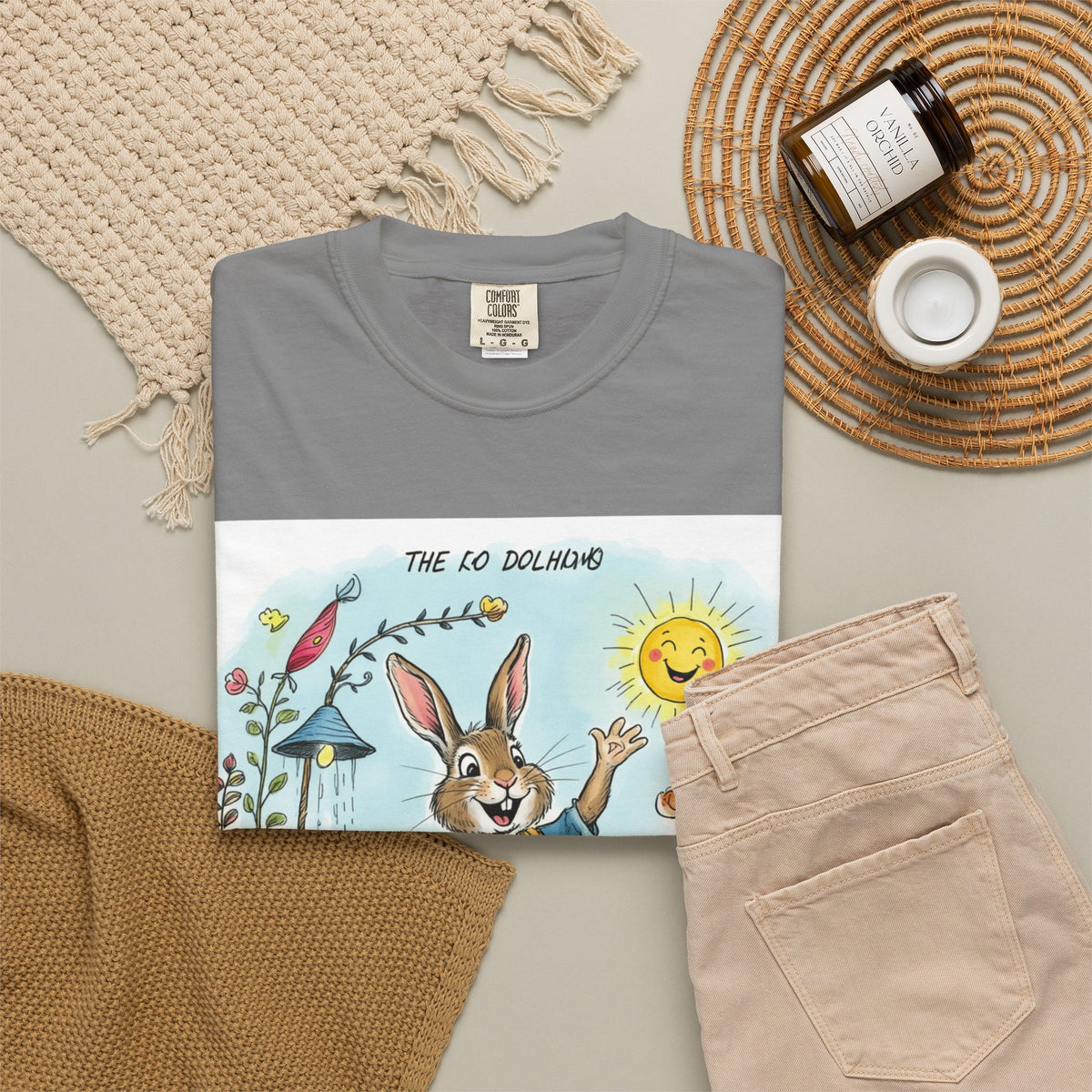 Easter Bunny Garden T-Shirt — "The Old Bungalow" Cute Spring Rabbit Tee