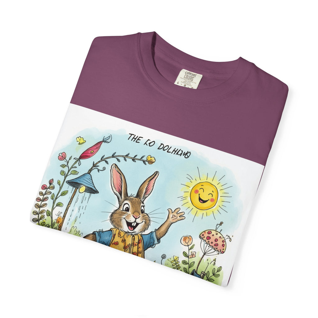 Easter Bunny Garden T-Shirt — "The Old Bungalow" Cute Spring Rabbit Tee