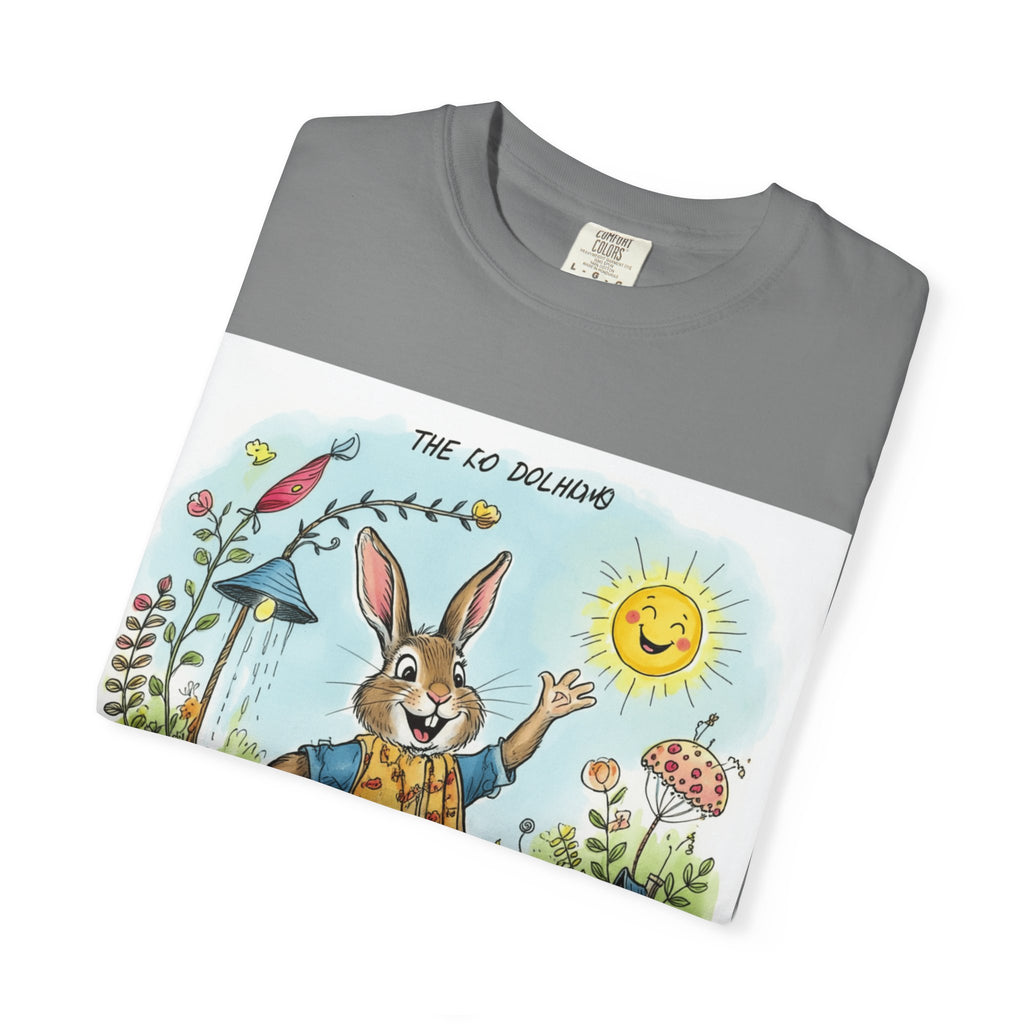 Easter Bunny Garden T-Shirt — "The Old Bungalow" Cute Spring Rabbit Tee