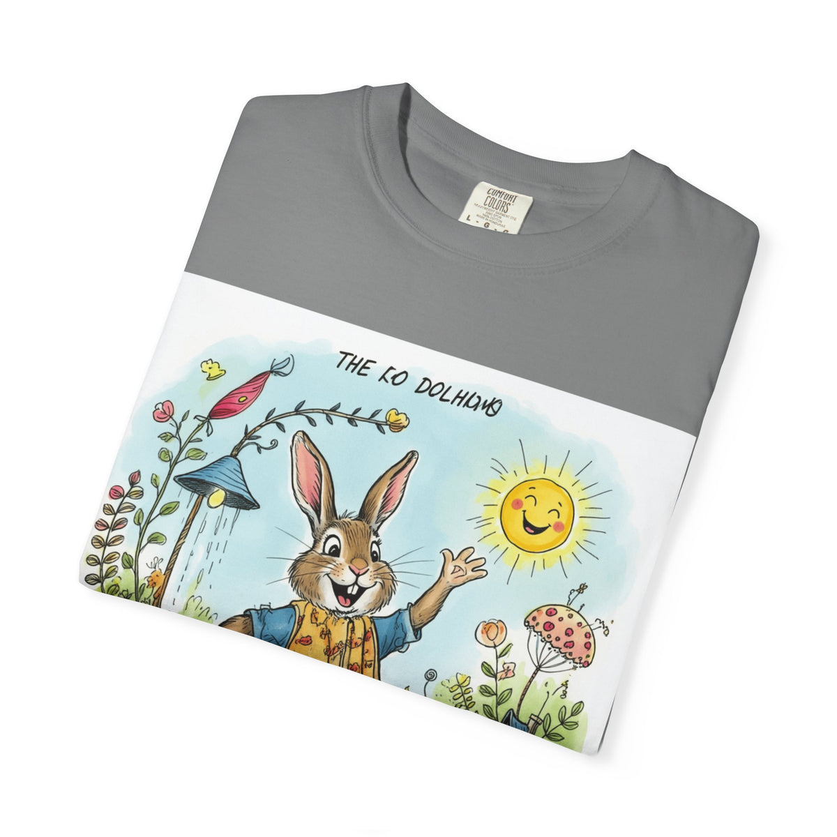 Easter Bunny Garden T-Shirt — "The Old Bungalow" Cute Spring Rabbit Tee