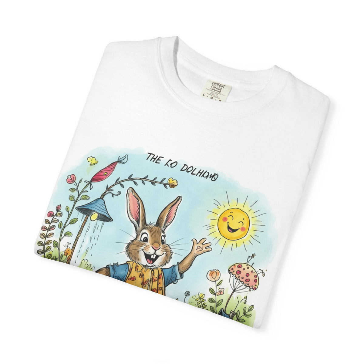 Easter Bunny Garden T-Shirt — "The Old Bungalow" Cute Spring Rabbit Tee