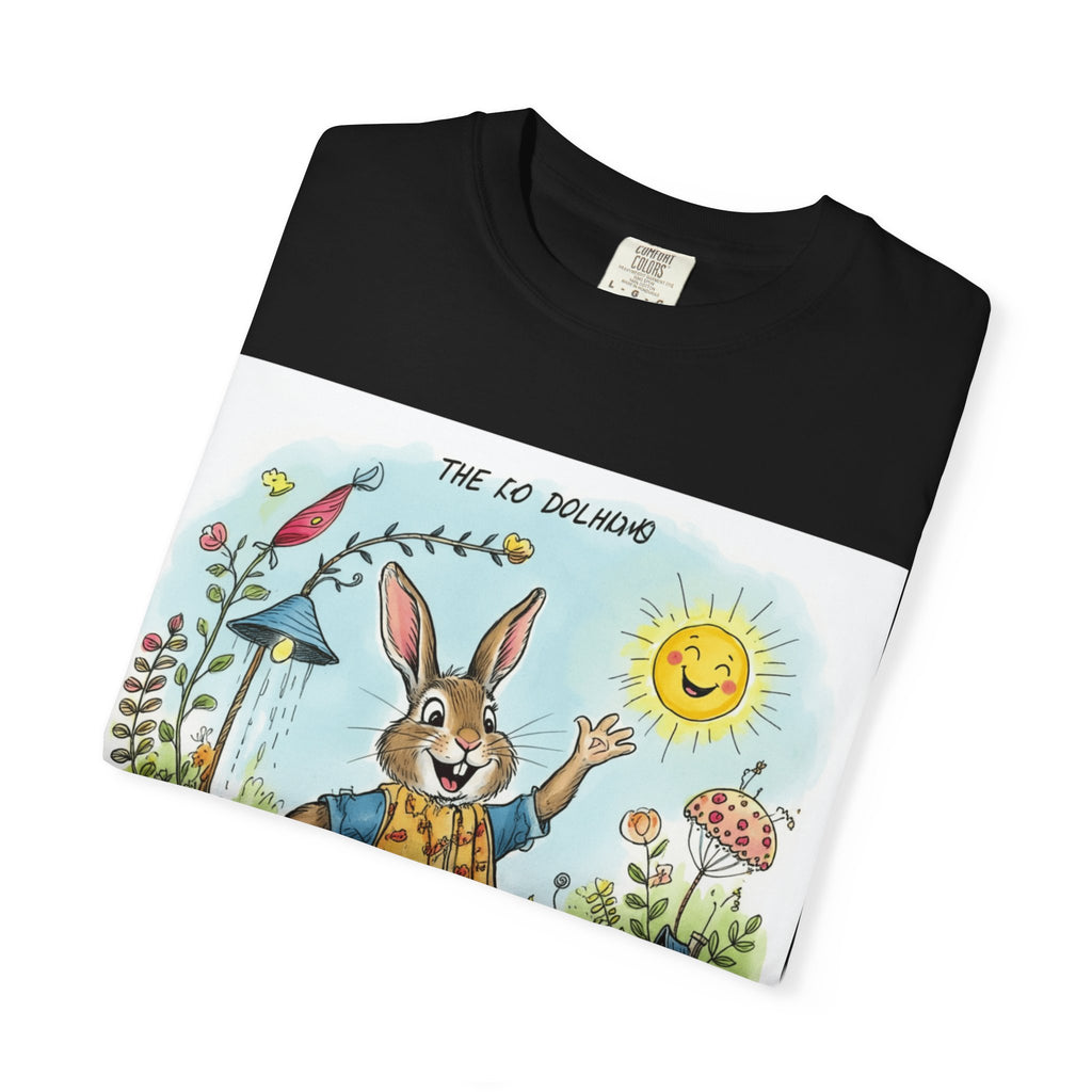 Easter Bunny Garden T-Shirt — "The Old Bungalow" Cute Spring Rabbit Tee
