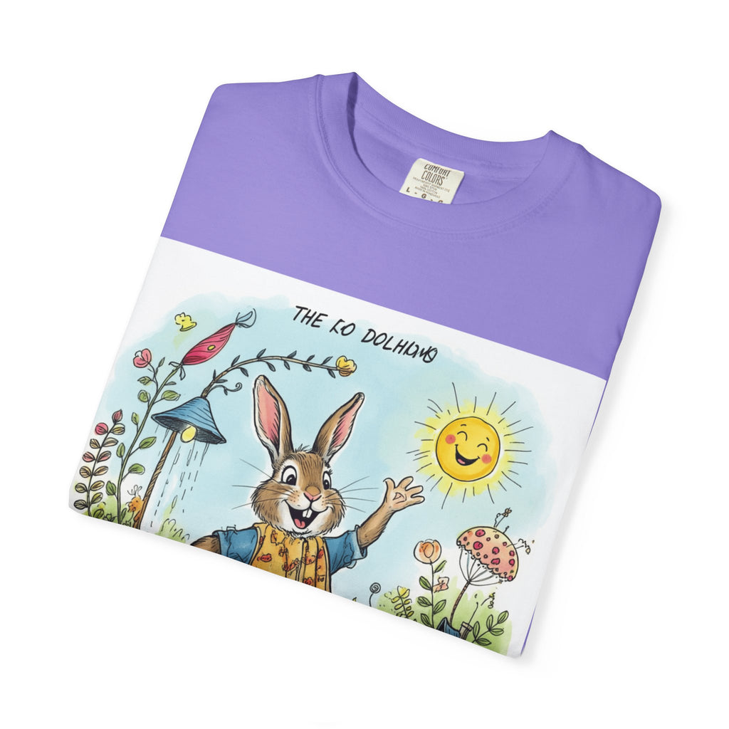 Easter Bunny Garden T-Shirt — "The Old Bungalow" Cute Spring Rabbit Tee