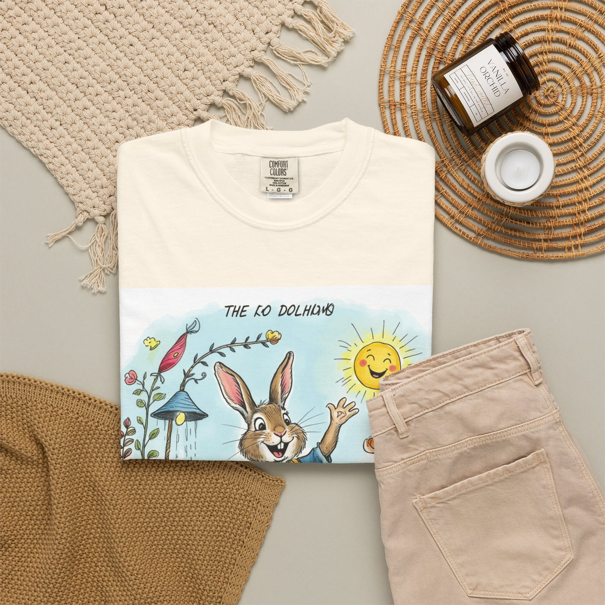 Easter Bunny Garden T-Shirt — "The Old Bungalow" Cute Spring Rabbit Tee