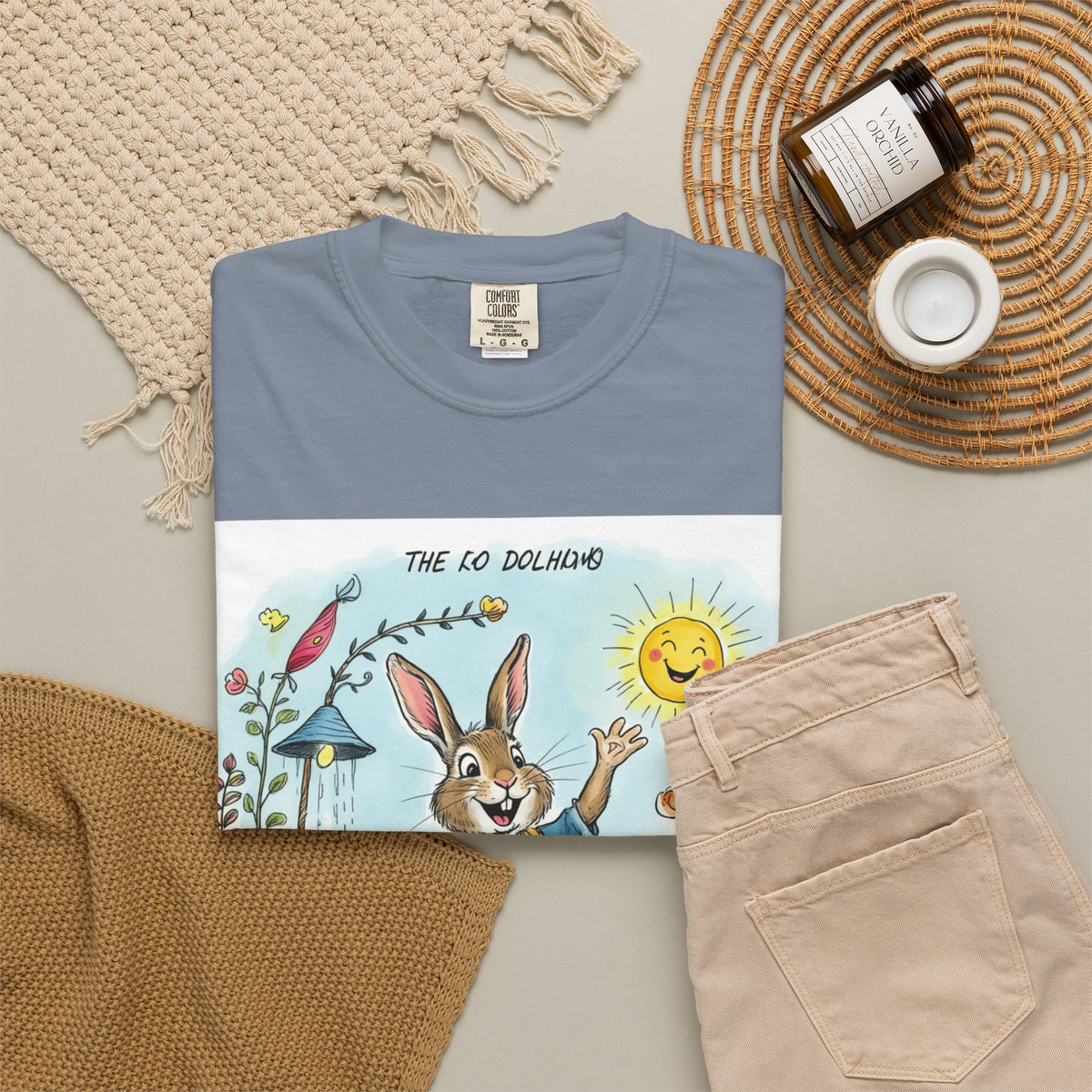 Easter Bunny Garden T-Shirt — "The Old Bungalow" Cute Spring Rabbit Tee