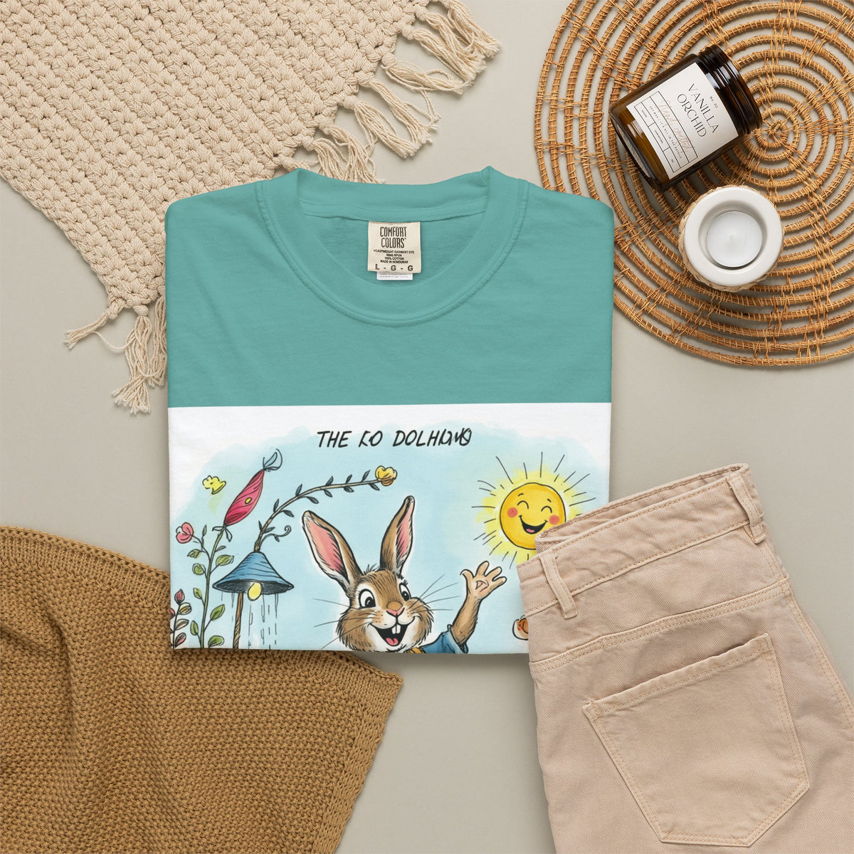 Easter Bunny Garden T-Shirt — "The Old Bungalow" Cute Spring Rabbit Tee