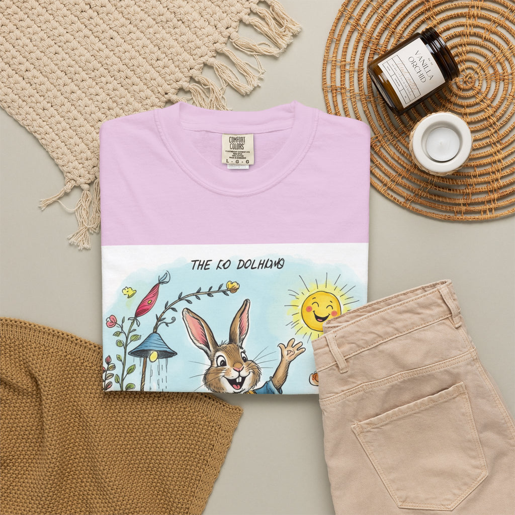 Easter Bunny Garden T-Shirt — "The Old Bungalow" Cute Spring Rabbit Tee