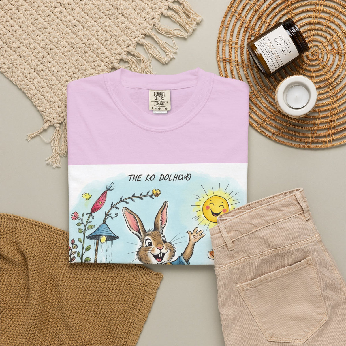 Easter Bunny Garden T-Shirt — "The Old Bungalow" Cute Spring Rabbit Tee